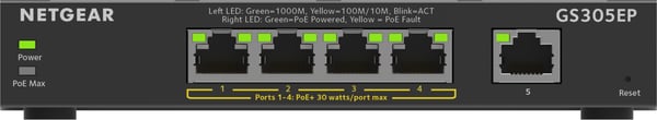 Netgear Plus GS305EP - Switch - Smart - 5 x 10/100/1000 (4 PoE+)