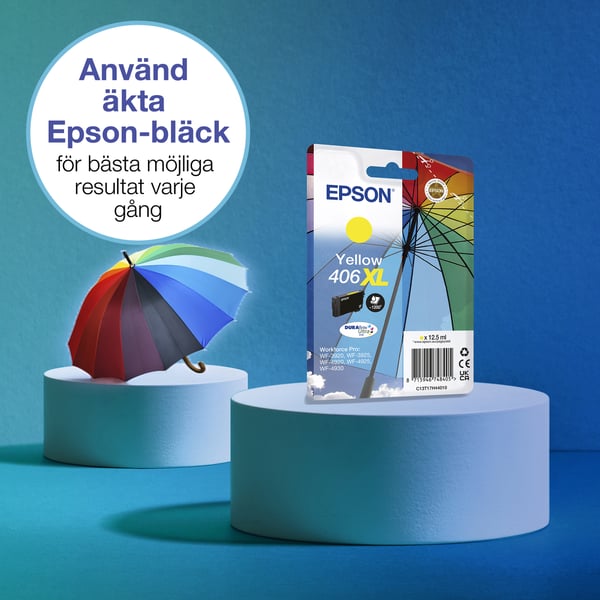 Epson Enpack, gul 406XL Umbrella DURABrite Ultra-bläck