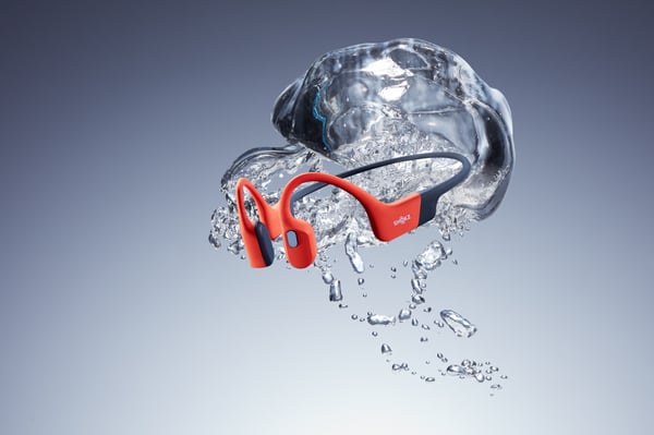 SHOKZ OpenSwim Pro Headset Trådløs Halsbånd Sport Bluetooth Sort, Rød
