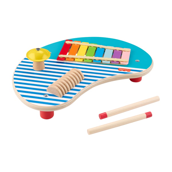 Fisher-Price Fisher-Price-musikbord i træ med percussioninstrumenter, 3 dele