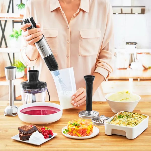Moulinex INFINYFORCE PRO DD95JD 0,8 L Upotettava sekoitin 1200 W Musta, Ruostumaton teräs