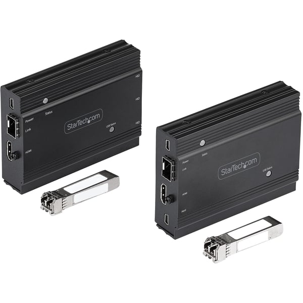 StarTech.com 4K HDMI KVM-förlängare över fiber - HDMI-video och USB-fjärrkontroll för KVM-omkopplare/-konsol - upp till 300 m (MultiMode) - 2x 10G MMF SFP+-moduler - KVM-förlängningssats (TX / RX)
