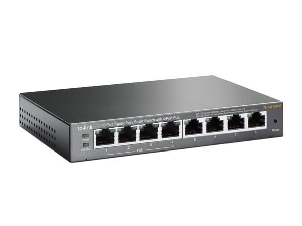 TP-Link TL-SG108PE hanterad L2 Gigabit Ethernet (10/100/1000) Strömförsörjning via Ethernet (PoE) stöd Svart