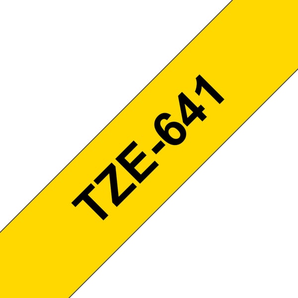 Brother TZe-641 - Standardklæbemiddel - Sort på gul - Rulle (1,8 cm x 8 m) Brother TZe-641 - Standardklæbemiddel - Sort på gul - Rulle (1,8 cm x 8 m)