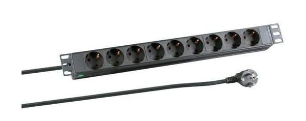 Microconnect CABINETACC23 strømforsyningsenhed (PDU) 8 AC stikkontakt(er) 1U Sort