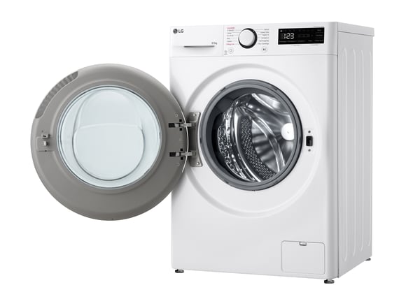 LG D2R5S09TSWW kuivaava pyykinpesukone Vapaasti seisova Edestä täytettävä Valkoinen