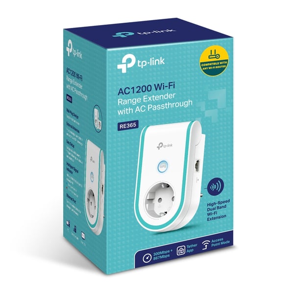 TP-Link RE365 Nätverksrepeater Vit 10, 100 Mbit/s