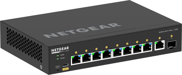 Netgear AV Line M4250-9G1F-PoE+ - Switch - L3 - hanterad - 8 x 10/100/1000 (8 PoE+)