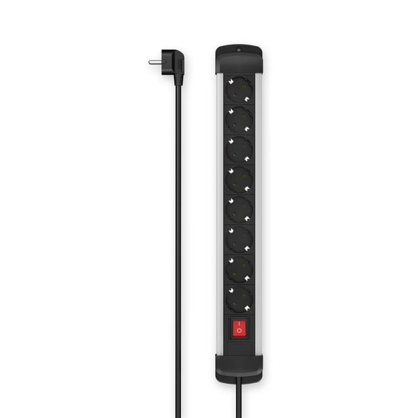 Hama 00223105 stikdåse 1,5 m 8 AC stikkontakt(er) Indendørs Sort, Grå