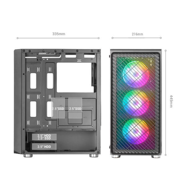 Mars Gaming MCFW datorväskor Midi Tower Vit