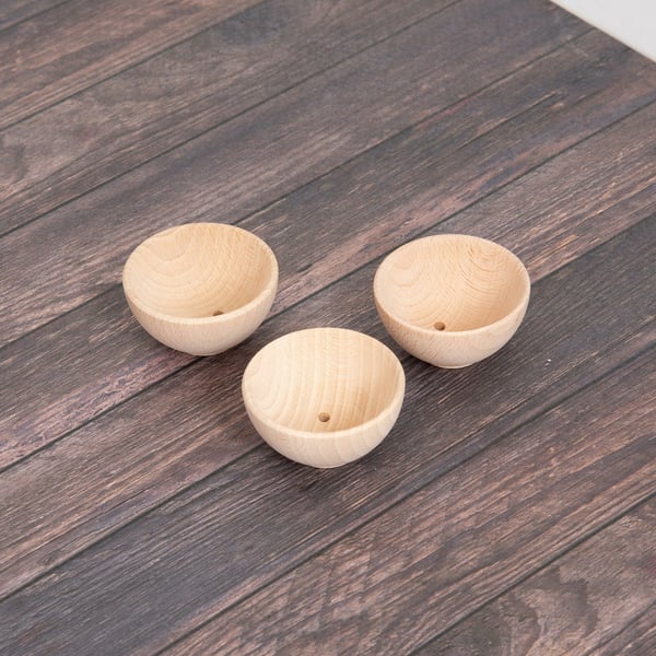Tickit Natural Wooden Bowls Large motorik legetøj