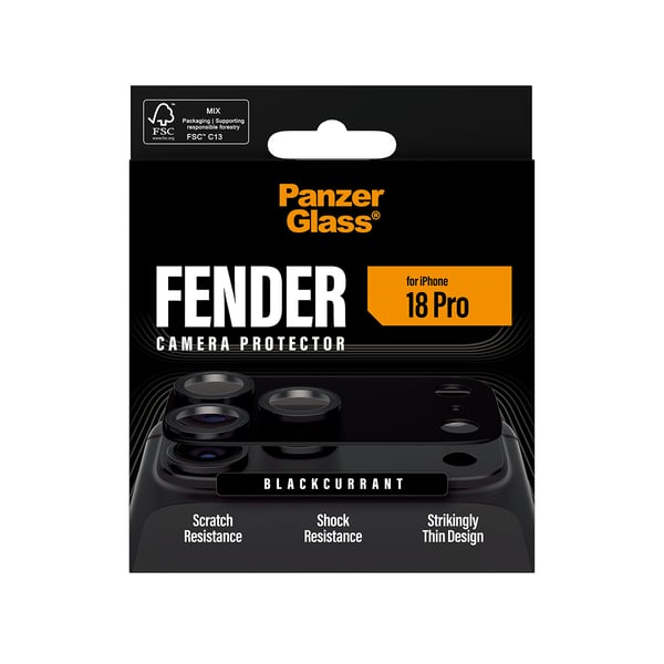 PanzerGlass ® Fender Camera Lens Protector Blackcurrant iPhone 2026 Pro Kirkas näytönsuoja 1 kpl