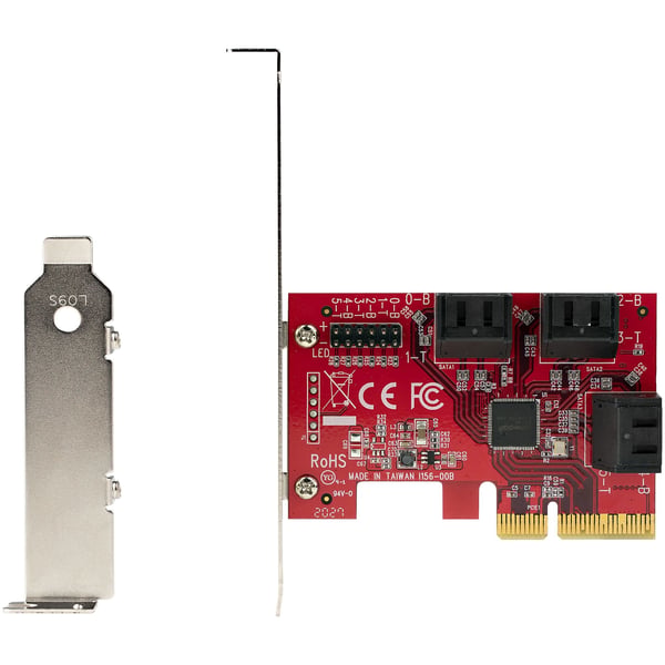 StarTech.com SATA PCIe-kort - 6-portars PCIe SATA-expansionskort - 6 Gbps - Lågprofilfäste - Staplade SATA-kontakter - ASM1166 Non-Raid - PCI Express till SATA-omvandlare