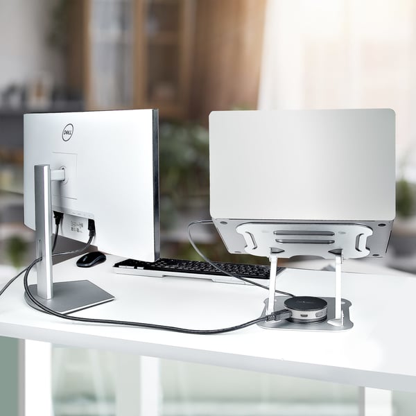 StarTech.com Laptop Stand til Skrivebord, Ergonomisk Laptop Stand Justerbar Højde, Aluminium, Bærbar, Su