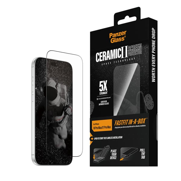 PanzerGlass ® Ceramic Screen Protector iPhone 2026 Pro Max | 17 Pro Max w. FASTFIT IN-A-BOX Genomskinligt skärmskydd 1 styck