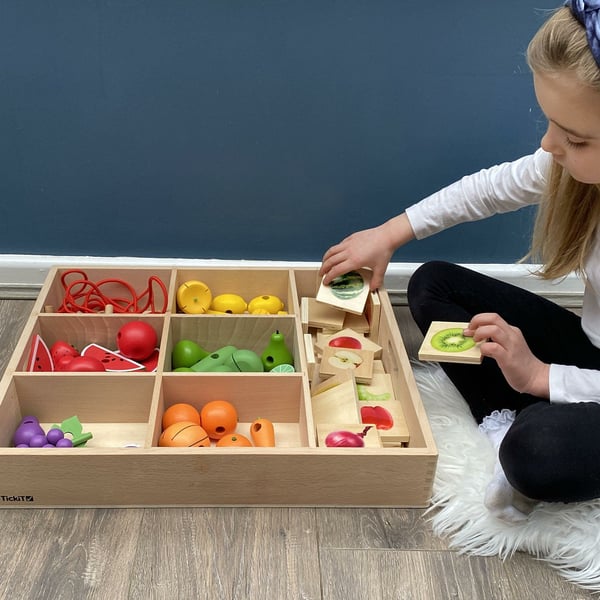 Tickit Wooden Sorting Tray - 7 Way