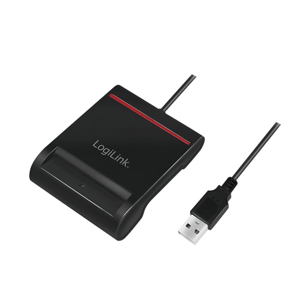 LogiLink CR0047 läsare smarta kort inomhus USB 2.0 Svart