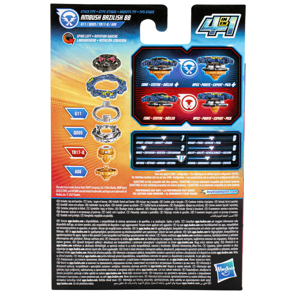 Beyblade Burst QuadStrike Ambush Bazilisk B8 Taisteluhyrrien päällys