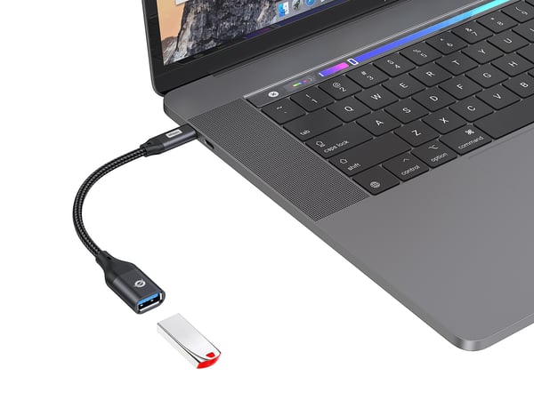 Conceptronic ABBY18B kabelomvandlare (hane/hona) USB-C USB-A Svart