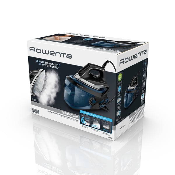Rowenta VR8322 Pumpulla toimiva höyrysilityskeskus 2600 W 1,7 L Mikrosteam 400 -laserpohjalevy Musta, Sininen