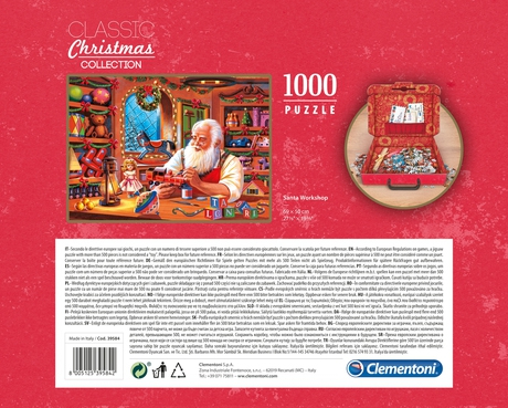 Clementoni Santa Workshop Kontur puslespil 1000 stk Jul