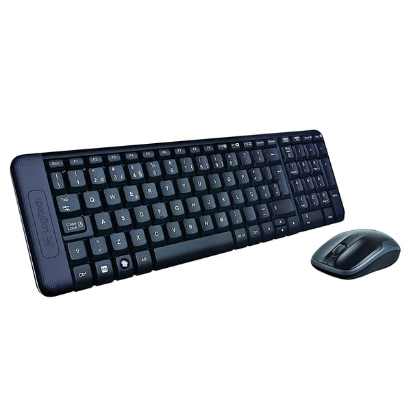 Logitech MK220 näppäimistö Sisältää hiiren Office USB Espanja Musta