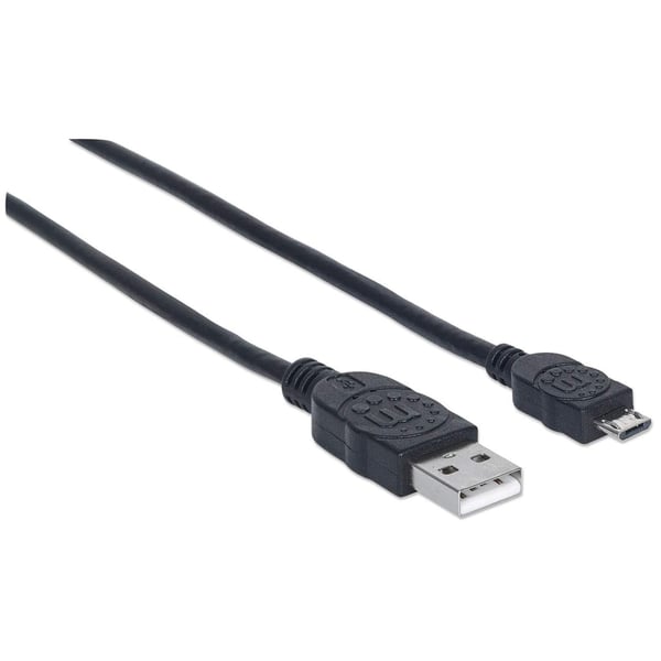 Manhattan 325684 USB-kaapeli USB 2.0 3 m USB A Micro-USB B 0,48 Gbit/s Musta