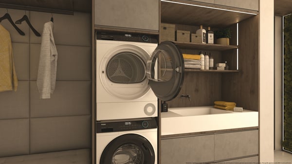 Haier HD90-A3939E tumlare Fristående Frontmatad 9 kg Vit