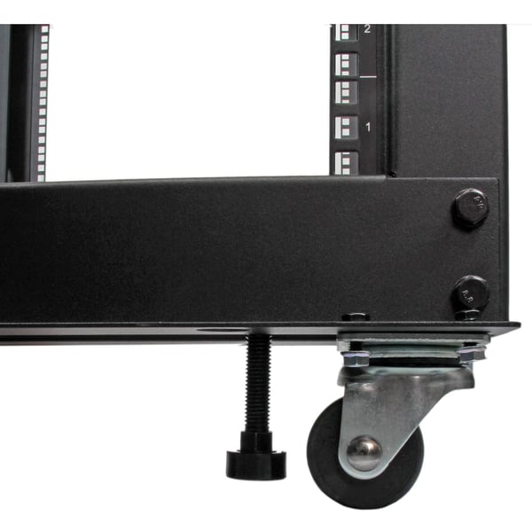 StarTech.com 12U 4-stolps öppen ram serverrack justerbar djup med hjul/nivelleringsfötter och