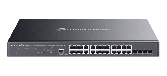 TP-Link Omada SG3428XMPP verkkokytkin Hallittu L2+ Gigabit Ethernet (10/100/1000) Power over Ethernet -tuki 1U Musta