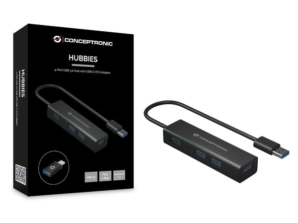 Conceptronic HUBBIES06B gränssnittshubbar USB 3.2 Gen 1 (3.1 Gen 1) Type-A 5000 Mbit/s Svart