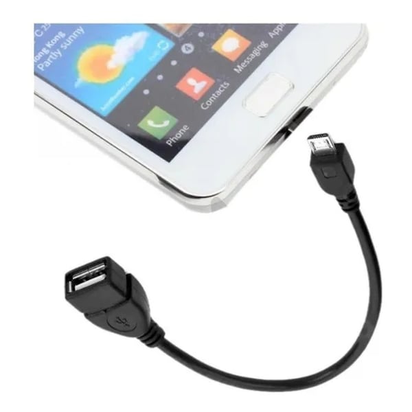 Techly 0.2m USB 2.0 Micro B - USB 2.0 A M/F USB-kabel 0,2 m Micro-USB B USB A 0,48 Gbit/sek. Sort