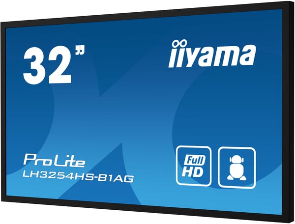 iiyama LH3254HS-B1AG skilte display Digital fladpaneldisplay 80 cm (31.5") LCD Wi-Fi 500 cd/m² Fuld HD Sort Indbygget processer Android 11 24/7