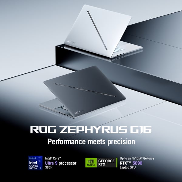 ASUS ROG Zephyrus G16 GU606AW-TB010W Intel Core Ultra 9 386H Kannettava tietokone 40,6 cm (16") WQXGA 32 GB LPDDR5x-SDRAM 1 TB SSD NVIDIA GeForce RTX 5080 Wi-Fi 7 (802.11be) Windows 11 Home Valkoinen QWERTY Hollanti