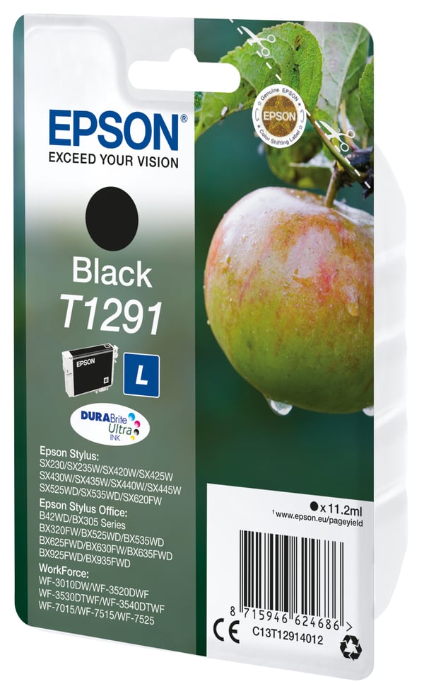 Epson Apple T1291 Omena DURABrite Ultra, yksittäispakkaus, musta muste