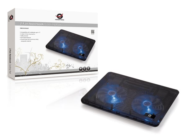 Conceptronic CNBCOOLPAD2F køling til laptop 39,6 cm (15.6") Sort
