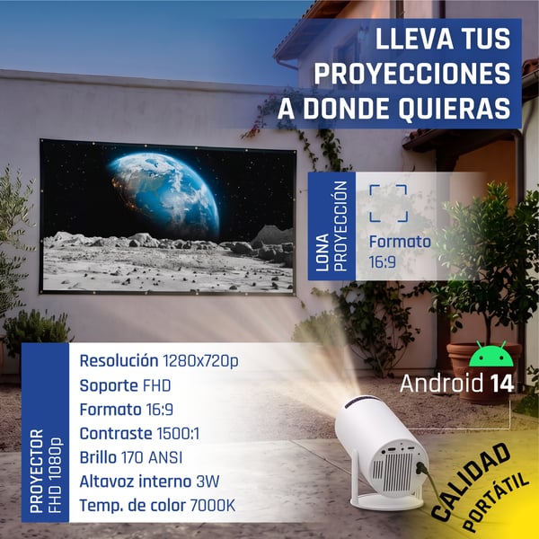 iggual MP720p + ECO-COST 100" 120 ANSI lumens 720p (1280x720) Hvid
