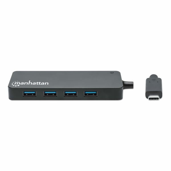 Manhattan 168410 gränssnittshubbar USB Type-C 5000 Mbit/s Svart