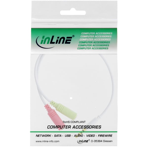 InLine 99302W lydkabel 0,15 m 3.5mm 2 x 3.5mm Hvid