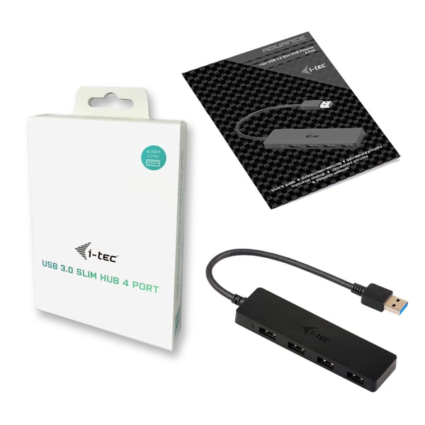 i-tec Advance U3HUB404 gränssnittshubbar USB 3.2 Gen 1 (3.1 Gen 1) Type-A 5000 Mbit/s Svart