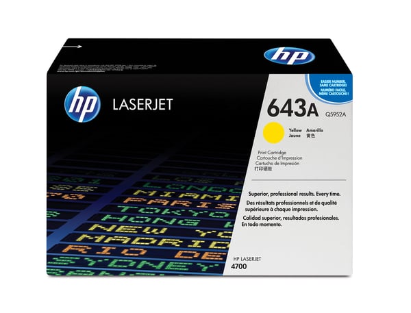 HP 643A, alkuperäinen keltainen LaserJet-värikasetti
