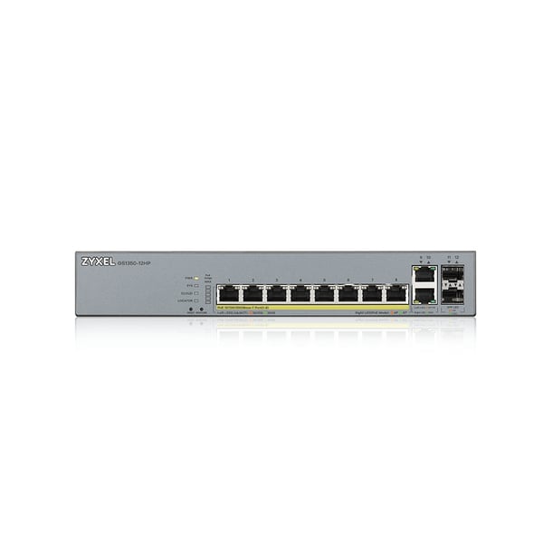 Zyxel GS1350-12HP-EU0101F netværksswitch Administreret L2 Gigabit Ethernet (10/100/1000) Strøm over Ethernet (PoE) Grå