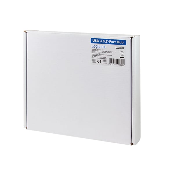 LogiLink UA0317 gränssnittshubbar USB 3.2 Gen 1 (3.1 Gen 1) Type-B 5000 Mbit/s Svart