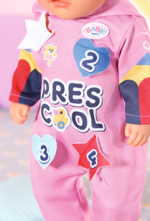 BABY born Kindergarten Romper+Badges Dukkesparkedragt