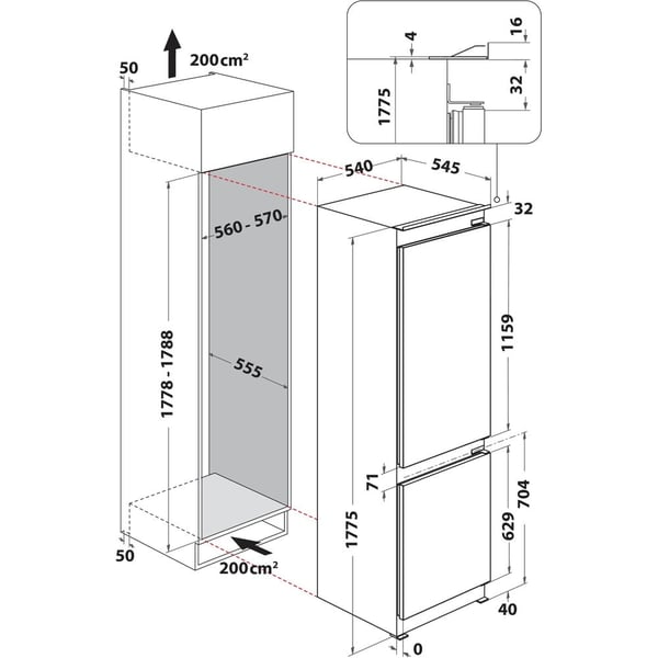Whirlpool WHKN 3253 B4E Indbygget 254 L Hvid