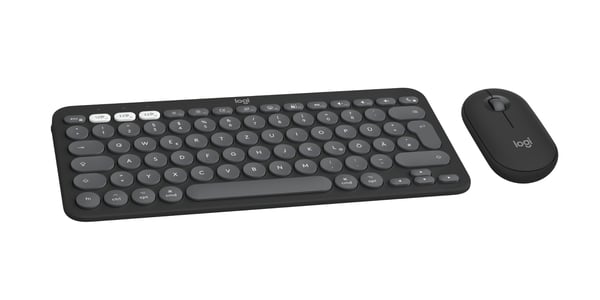 Logitech Pebble 2 Combo for Mac näppäimistö Sisältää hiiren Universaali RF Wireless + Bluetooth QWERTZ Saksa Grafiitti