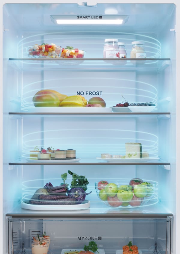 Haier HFR5719EWMG Fritstående 444 L Sølv