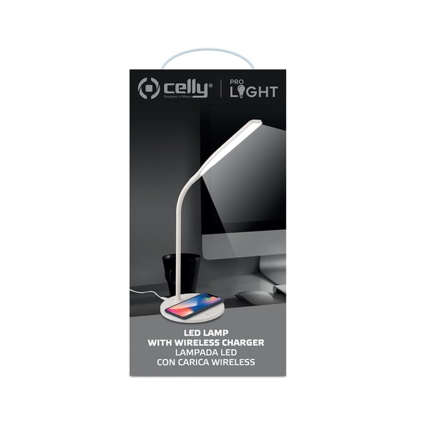 Celly WLLIGHT10WWH oplader til mobil enhed Smartphone Hvid USB Trådløs opladning Indendørs