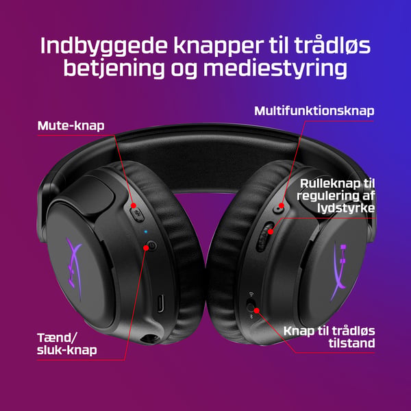 HyperX Cloud Flight 2 – Trådløst gamingheadset(sort)
