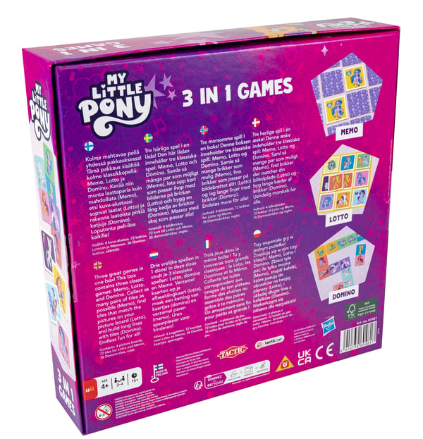 Tactic Peppa Pig My Little Pony 3 in 1 Lotto, Domino, Memo